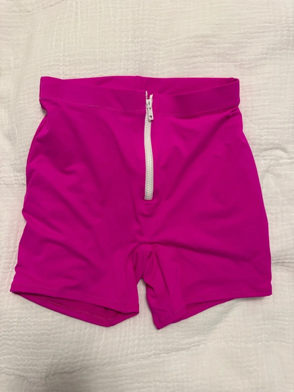 SKIMS Hibiscus (Pink) Sporty Zipper Swim Shorts - Picture 1 of 8